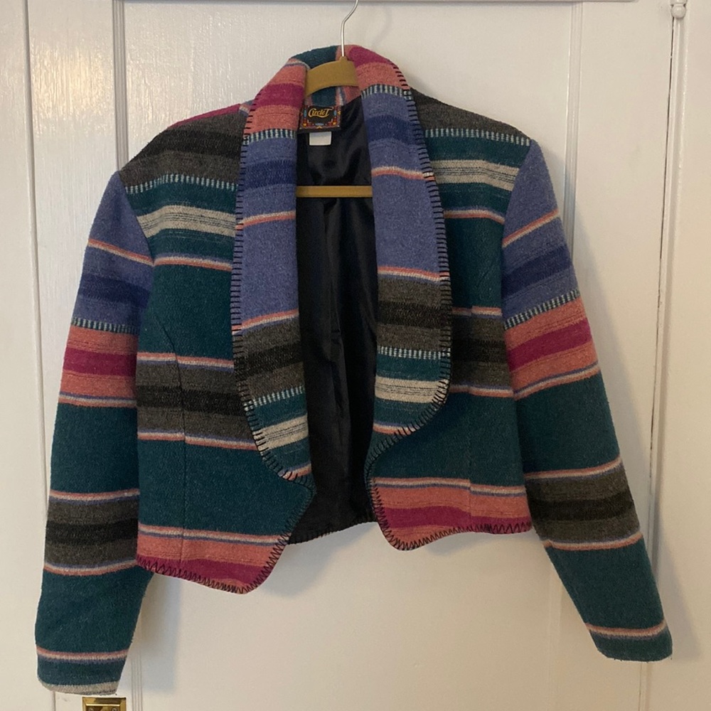 Vintage Circle T, wool acrylic Santa Fe coat.